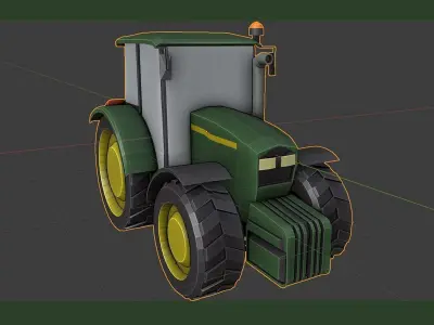 LOW POLY Tractor John Deere 5S Low-poly 3D model