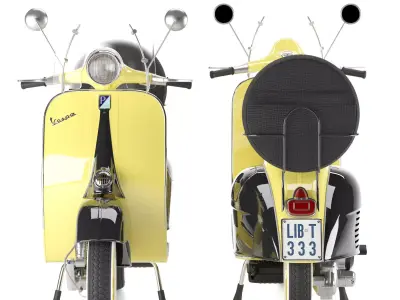yellow vespa motor 3D model