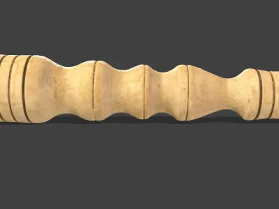 Vintage Wooden Candlestick  Free low-poly 3D model