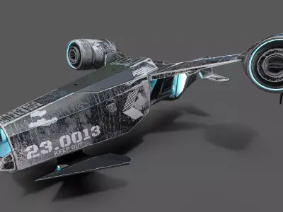 Spacecraft N2 Low-poly 3D model