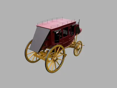 Wild west Concord Stagecoach 3D model