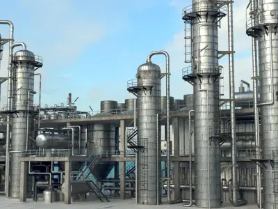 Refinery Unit 1 PBR 3D model