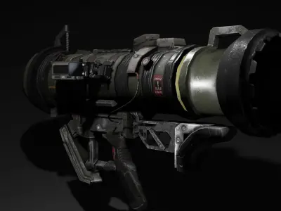 Sci-fi Rocket Launcher  Game Ready  - Archer Low-poly 3D model