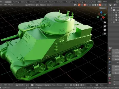 M3 GRANT TANK BASE MESH Low-poly 3D model