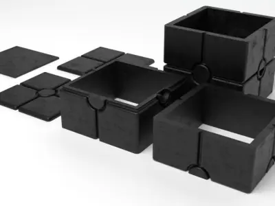 Star Wars black container crate 1-6 scale 3D print model