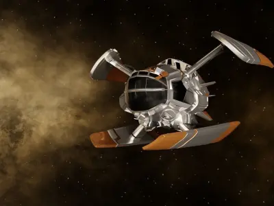 Spaceship scifi  Low-poly 3D model