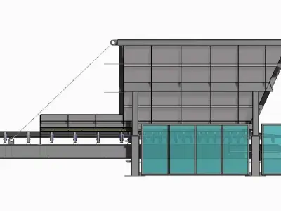 Hopper feeder for aggregates 3D model