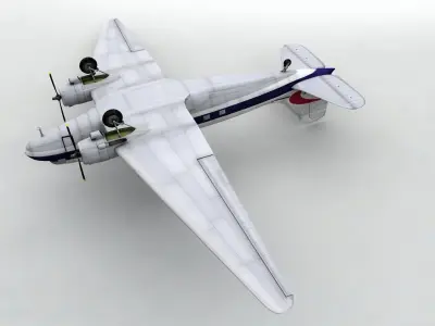 Douglas DC-3 Airliner - Frontier Low-poly 3D model