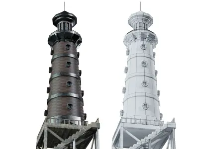 Lighthouse 07 Low-poly 3D model