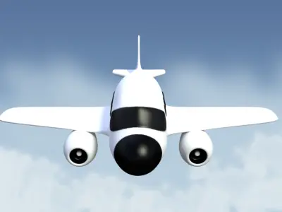 Cartoon airplane 3D model buy