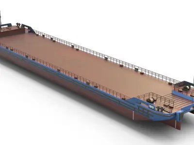 Barges  collection 02 Low-poly 3D model