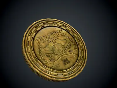  low poly coins 3 kinds Free low-poly 3D model