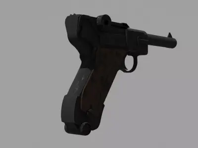 Luger P08 Pistol - Low-Poly Game Ready PBR 4K Textures Included Low-poly 3D model