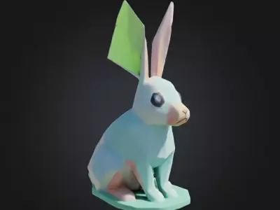 Low-Poly Geometric Rabbit  3D Decorative Model Free 3D print model