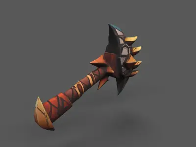 Aetherspike Battleaxe Free low-poly 3D model