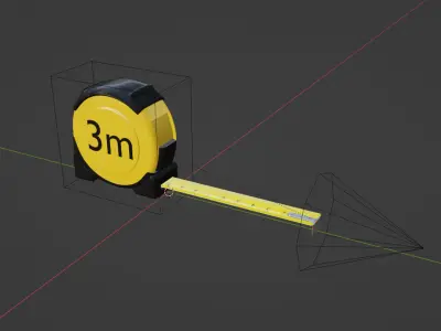 Rigged Measure Tape 3D model