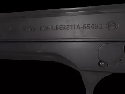 Beretta M9 Pistol Low-poly 3D model