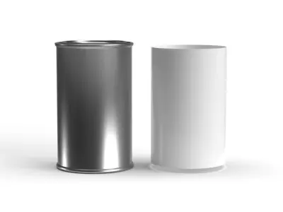 Half quart paint can with lid 3D model