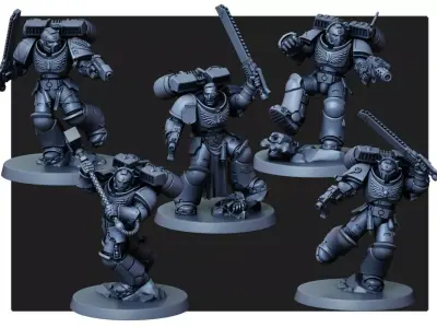 Blood Angels death miniature proxy table game wargame SAMPLE Free 3D print model