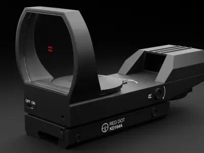 Red Dot Scope Low-poly 3D model