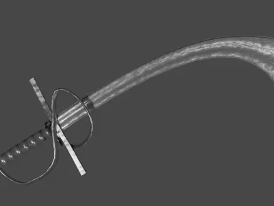 Khora sword with Flamberge handle Low-poly 3D model