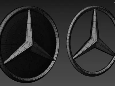 Mercedes-Benz Logo Low-poly 3D model