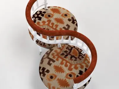 Unforgettable Antique Courting Chair 3D model