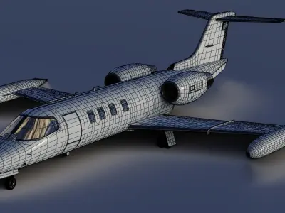 Learjet 35 Low-poly 3D model