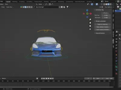 Rigged New GT4 car Free 3D model
