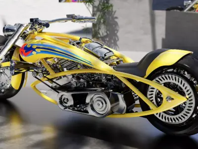 Chopper Motorcycle 3D model get