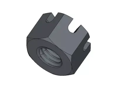 M4 castle nut 3D model