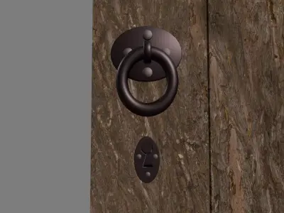 Stylized Medieval Wooden Door Low-poly 3D model