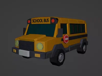 SchoolBus Game Ready Vehicle Variant Low-poly 3D model