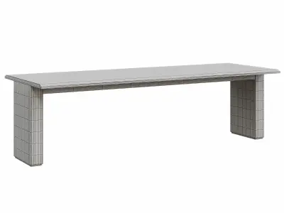 Rectangular Rojo Levanto marble table 3D model