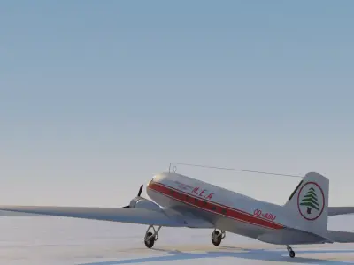 Dc-3 Middle East airlines  3D model