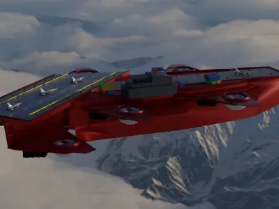 Flying Military Ship Low-poly 3D model by militarymodels99