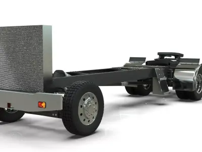 kenworth w900 1984 Chasis LowPoly Low-poly 3D model