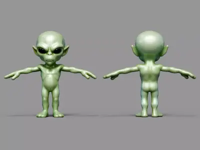 Alien Low-poly 3D model 11