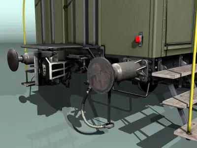 passenger two-axles wagon 3D model