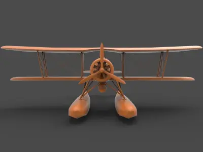 biplane orange 3D print model