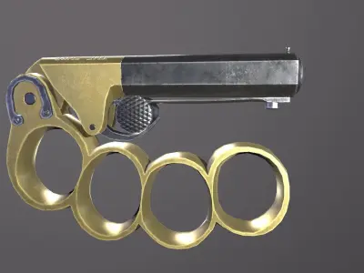 The Sure Defender knuckleduster gun Low-poly 3D model