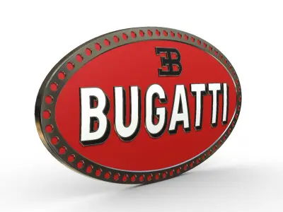 bugatti logo 3D model by 3dlogoman