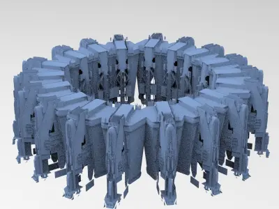 Sci-Fi dark Platforms 6 3D model