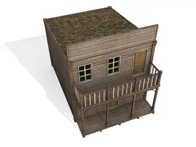 house wild west Low-poly 3D model purchase