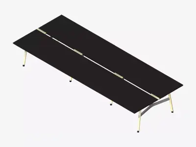 Desk - Timberline - Workstation - Dbl - Side - 6 - Person - Low Low-poly 3D model