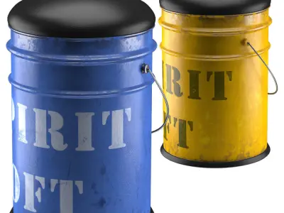 Pouffe-29-3 spirit loft tin cans 3D model