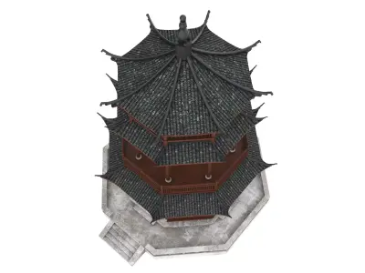 Chinese tower Low-poly 3D model