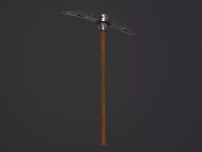 Old Pickaxe 3D Model Low-poly 3D model