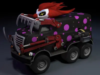 Darktooth toy truck with polka dots 3D model