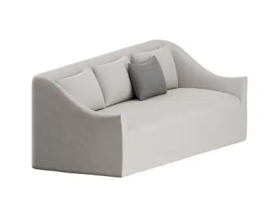 mid-century old sofa 3D model